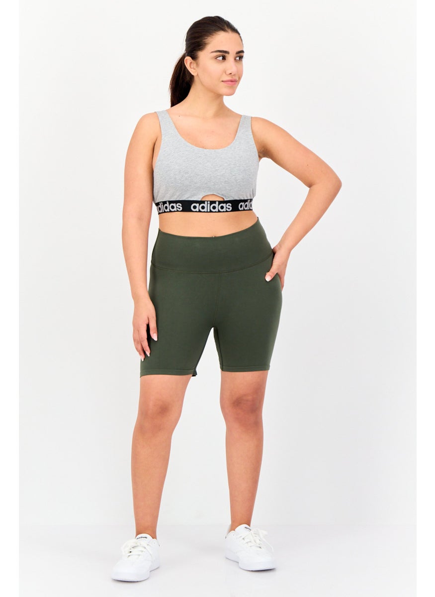 Adidas Women Brand Logo Non-Padded Bralette, Grey  - Image 4