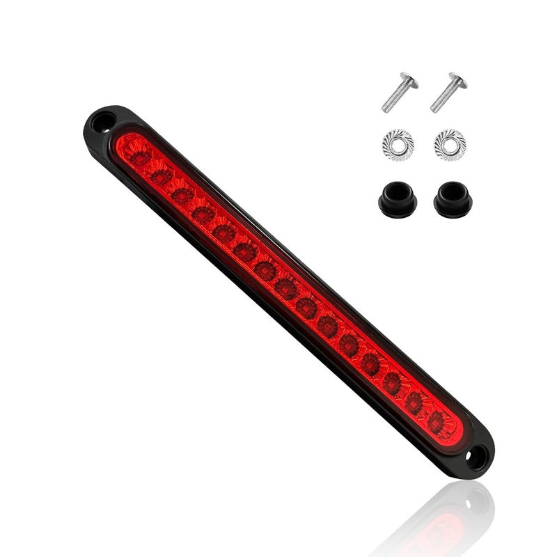 Suvnie 10 15 LED Trailer Brake Tail Light Bar Brake Stop Turn Signal Light Assembly Waterproof Identification Clearance Strip Light Universal Car Accessories for Truck RV SUV Red