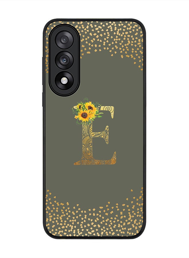 Stylizedd For OnePlus Nord 5 / Ace 5 Ultra Case,Slim fit Camera Protection, Shockproof Thin Phone cover  - Custom Floral Monogram - E  (Olive Green )