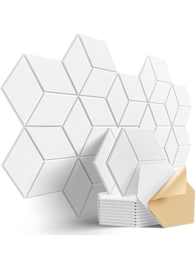 Generic - 12 Pack Self-adhesive Acoustic Panels 12 X 10 X 0.4 - Sound Proof Foam Panels with High Density, Stylish Y-Lined Design, Flame Resistant, Absorb Noise and Eliminate Echoes(White) - Image 1