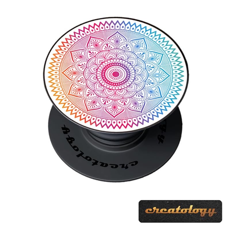 Creatology ® Case Holder Phone Grip – Compatible with Samsung, iPhone, ONEPLUS & More Phone Cases – Anti-Drop, One-Handed Use, Phone Stand (Pack of 1) (Mandala) - Image 4