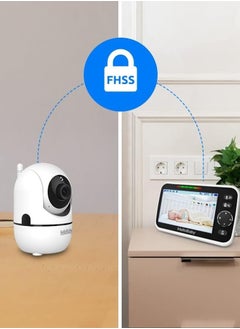 هالو بيبي HelloBaby Upgrade 5’’ Baby Monitor with 26-Hour Battery, 2 Cameras Pan-Tilt-Zoom, 1000ft Range Video Audio Baby Monitor No WiFi, VOX, Night Vision, 2-Way Talk, 8 Lullabies and Temperature  - Image 4