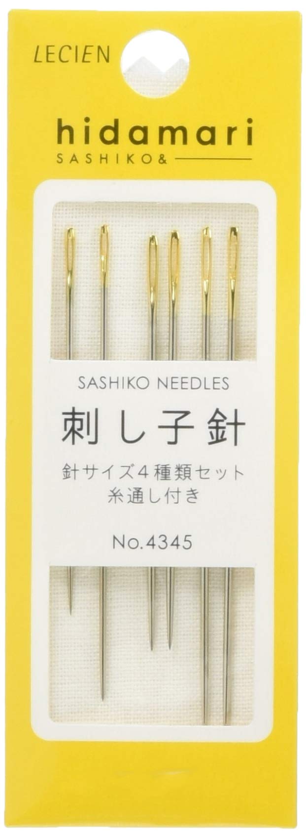 Sashiko Embroidery Needles Set of 6  Threader Hodamari Cosmo Made in Japan