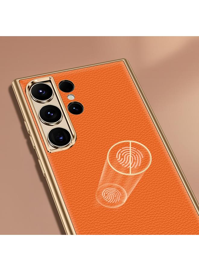 S-TOP Case For Samsung Galaxy S23 5G Litchi Texture Genuine Leather Phone Case - Image 5