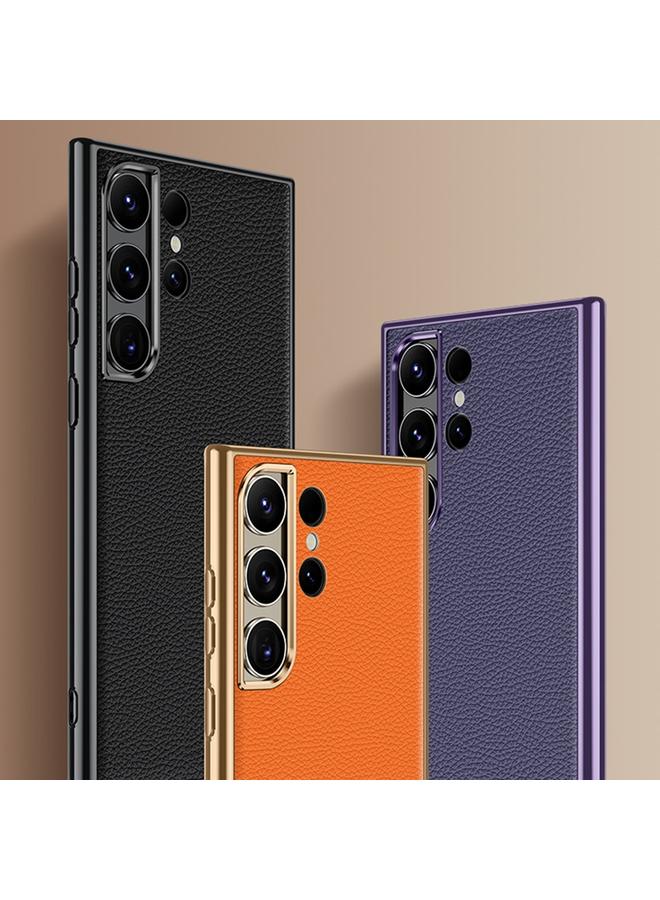 S-TOP Case For Samsung Galaxy S23 5G Litchi Texture Genuine Leather Phone Case - Image 2