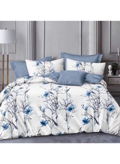 طقم غطاء لحاف بحجم كينج 6 قطع ، قطن ناعم للغاية ، يتضمن 1 × غطاء لحاف 220 × 240 سم ، ملاءة 200 × 200 + 30 سم ، 4 × أكياس مخدات 50 × 75 سم