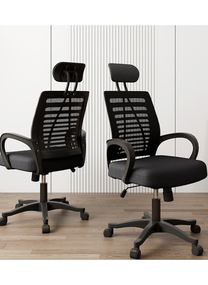 CityRiya-Long Ergonomic Home Office Chair Gaming Chair Computer Chair with Lumbar Support & Armrest Breathable Mesh Task Chair Rolling Computer Desk Chair 360 Swivel and Adjustable Height 1 PC Black Chair  - Image 1