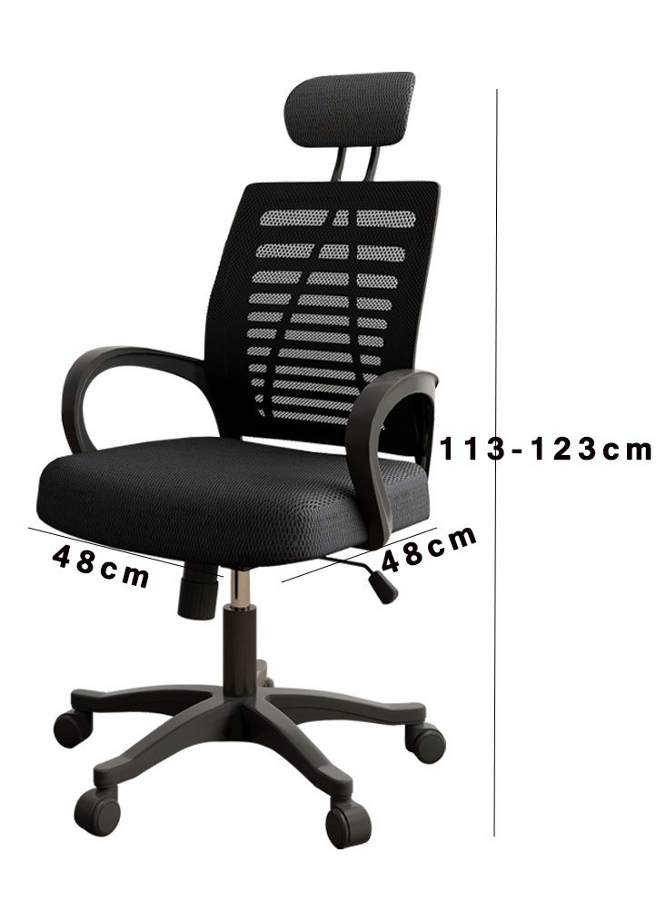 CityRiya-Long Ergonomic Home Office Chair Gaming Chair Computer Chair with Lumbar Support & Armrest Breathable Mesh Task Chair Rolling Computer Desk Chair 360 Swivel and Adjustable Height 1 PC Black Chair  - Image 4