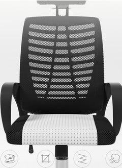 CityRiya-Long Ergonomic Home Office Chair Gaming Chair Computer Chair with Lumbar Support & Armrest Breathable Mesh Task Chair Rolling Computer Desk Chair 360 Swivel and Adjustable Height 1 PC Black Chair  - Image 5