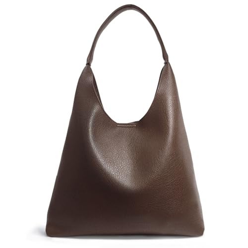 Hoxis Hobo Bags for Women Soft Vegan Leather Shoulder Handbag Slouchy Tote Purses (Coffee) - Image 1