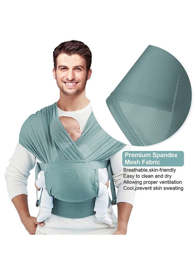 دوكو حمالة حمل ملتفة قابلة للتعديل، حمالة اطفال قابلة للتعديل من حديثي الولادة الى الاطفال الصغار، مثالية لحديثي الولادة والاطفال (اخضر) - Image 4