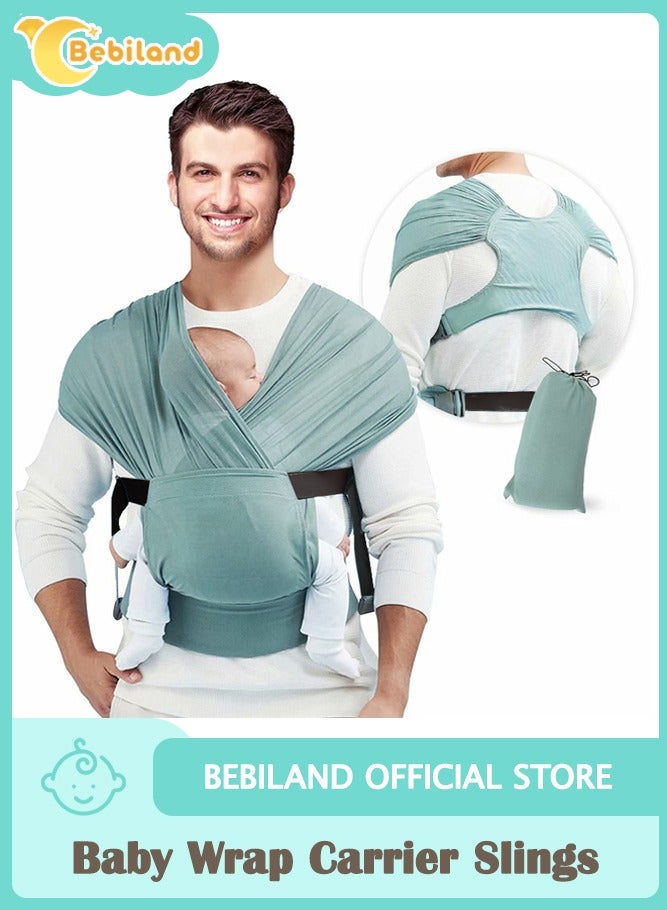 دوكو حمالة حمل ملتفة قابلة للتعديل، حمالة اطفال قابلة للتعديل من حديثي الولادة الى الاطفال الصغار، مثالية لحديثي الولادة والاطفال (اخضر) - Image 2
