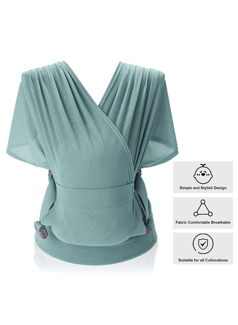 دوكو حمالة حمل ملتفة قابلة للتعديل، حمالة اطفال قابلة للتعديل من حديثي الولادة الى الاطفال الصغار، مثالية لحديثي الولادة والاطفال (اخضر) - Image 1