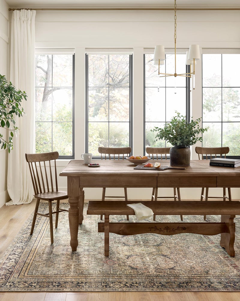 Loloi Layla Collection LAY-03 Olive/Charcoal 2'-6" x 9'-6" .13" Thick Runner Rug, Soft, Durable, Vintage Inspired, Distressed, Low Pile, Non-Shedding, Easy Clean, Printed, Living Room Rug - Image 3