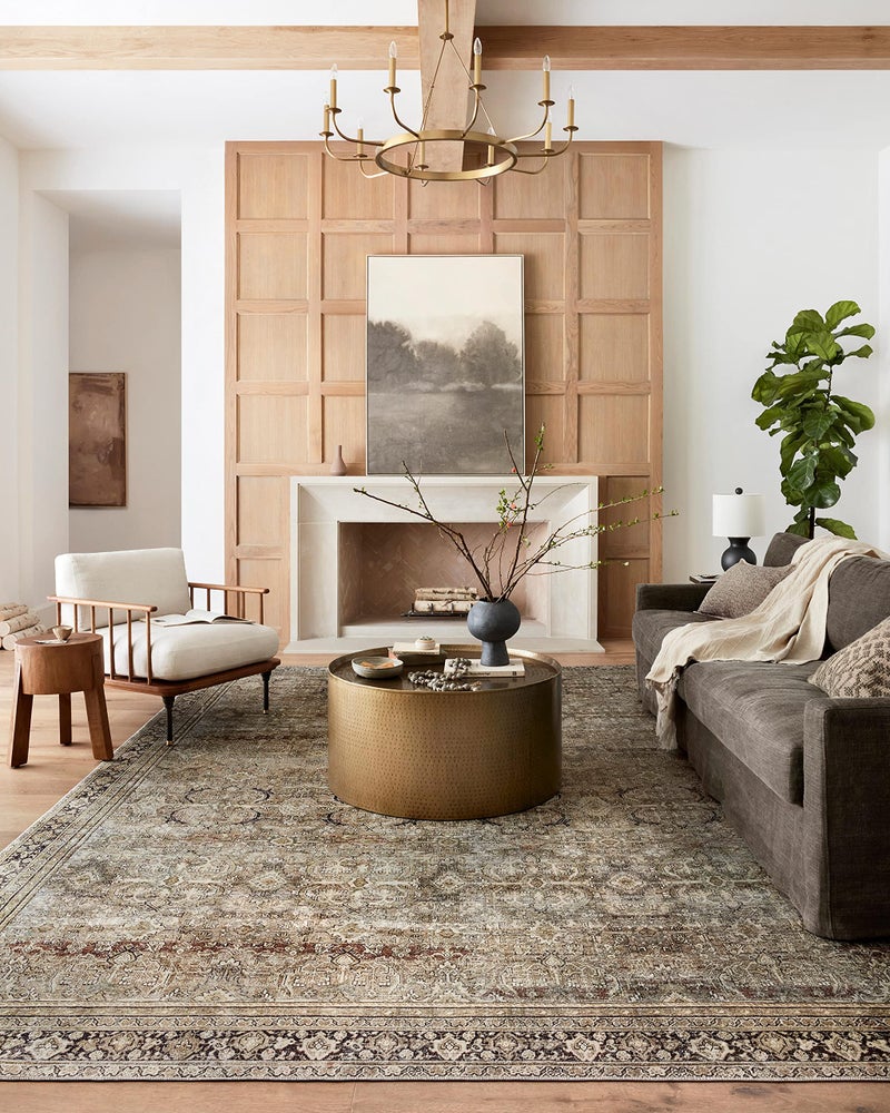 Loloi Layla Collection LAY-03 Olive/Charcoal 2'-6" x 9'-6" .13" Thick Runner Rug, Soft, Durable, Vintage Inspired, Distressed, Low Pile, Non-Shedding, Easy Clean, Printed, Living Room Rug - Image 1