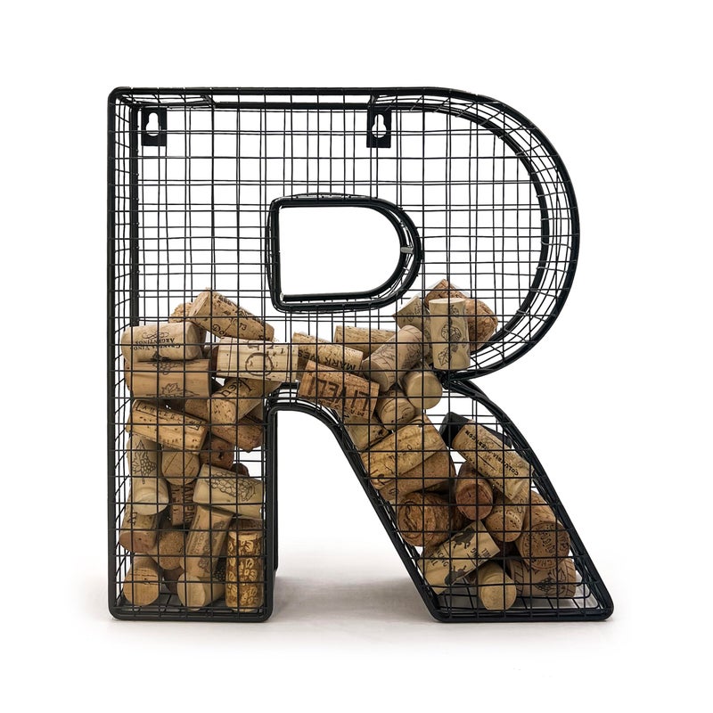 Oeno Wine Cork Holder Metal Display Collector Full Alphabet Display Letters  More R