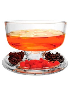 Arabest Extra Large 6 in 1 Acrylic Cake Stand with Dome Lid Multifunctional Serving Platter and Plate, Salad Bowl/Veggie Platter/Punch Bowl/Desert Platter/Chips & Dip - BPA Free  - Image 4