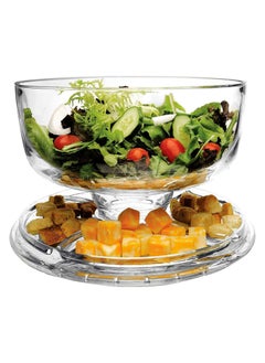 Arabest Extra Large 6 in 1 Acrylic Cake Stand with Dome Lid Multifunctional Serving Platter and Plate, Salad Bowl/Veggie Platter/Punch Bowl/Desert Platter/Chips & Dip - BPA Free  - Image 3