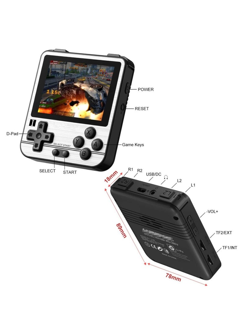 ANBERNIC  - RG280V Handheld Game Console with Opening Linux Tony System, 64Bit 2.8inch IPS Screen, Retro Game Console with 64 TF Card 5000 Classic Games, Portable Video Game Console (White) - Image 1