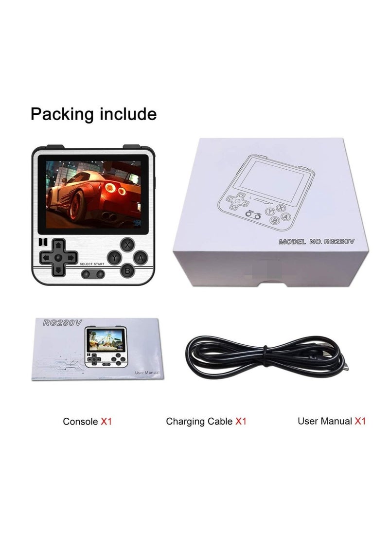 ANBERNIC  - RG280V Handheld Game Console with Opening Linux Tony System, 64Bit 2.8inch IPS Screen, Retro Game Console with 64 TF Card 5000 Classic Games, Portable Video Game Console (White) - Image 1