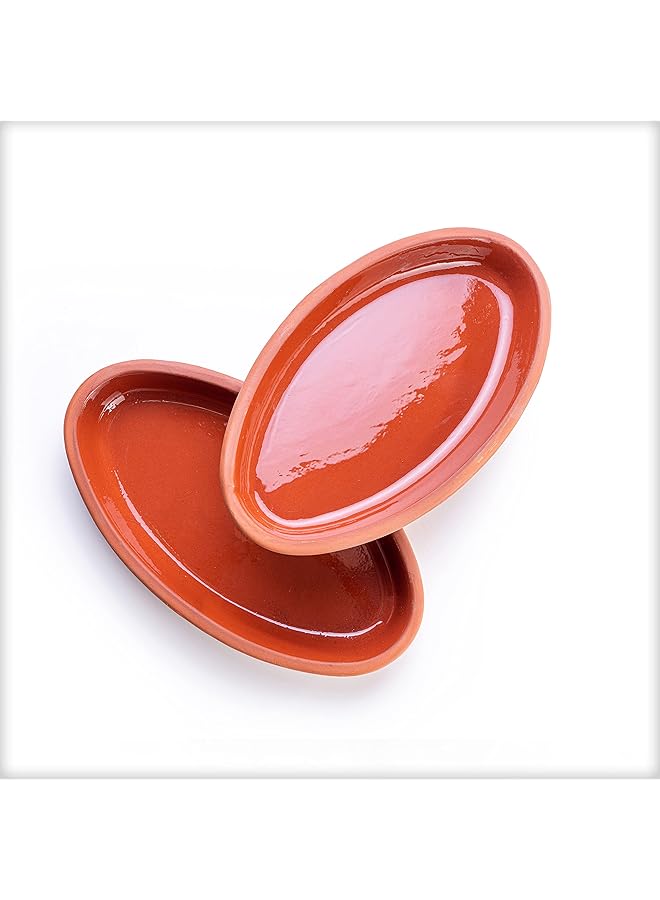 luksYol Small Oval Pots For Cooking, Pan For Mexican Indian Korean Dishes, Handmade Cookware, Clay Pot For Oven, Terracotta Pot, Clay Pot For Cooking, Clay Pan For Cooking, Clay Oven Pot Set 2 Pcs, - Image 1