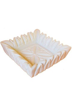 R&M RM 12INCH Marble Square Shape Decorative Tray Rameshwaram Marble® || Center Table Decoration for Flower Fruit Pebbles Floating Duck  - Image 3