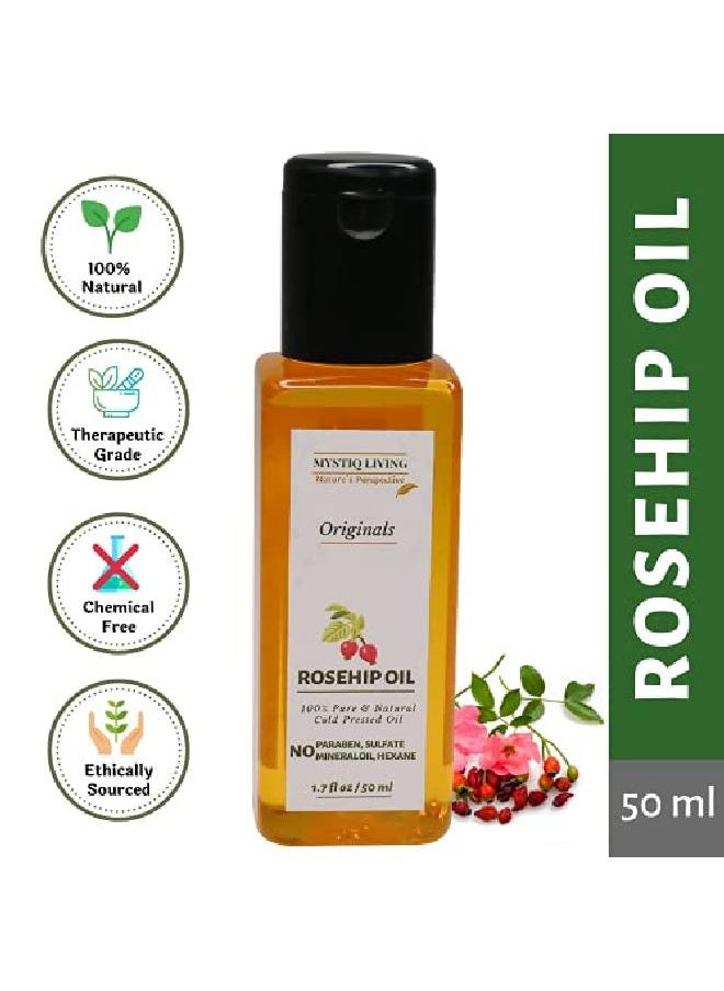 MYSTIQ LIVING Originals Rosehip Oil | 100% Pure Cold Pressed | For Face Nails Hair and Skin | Anti Aging Fine Lines Acne Scars and Anti Pigmentation 50 ML  - Image 3