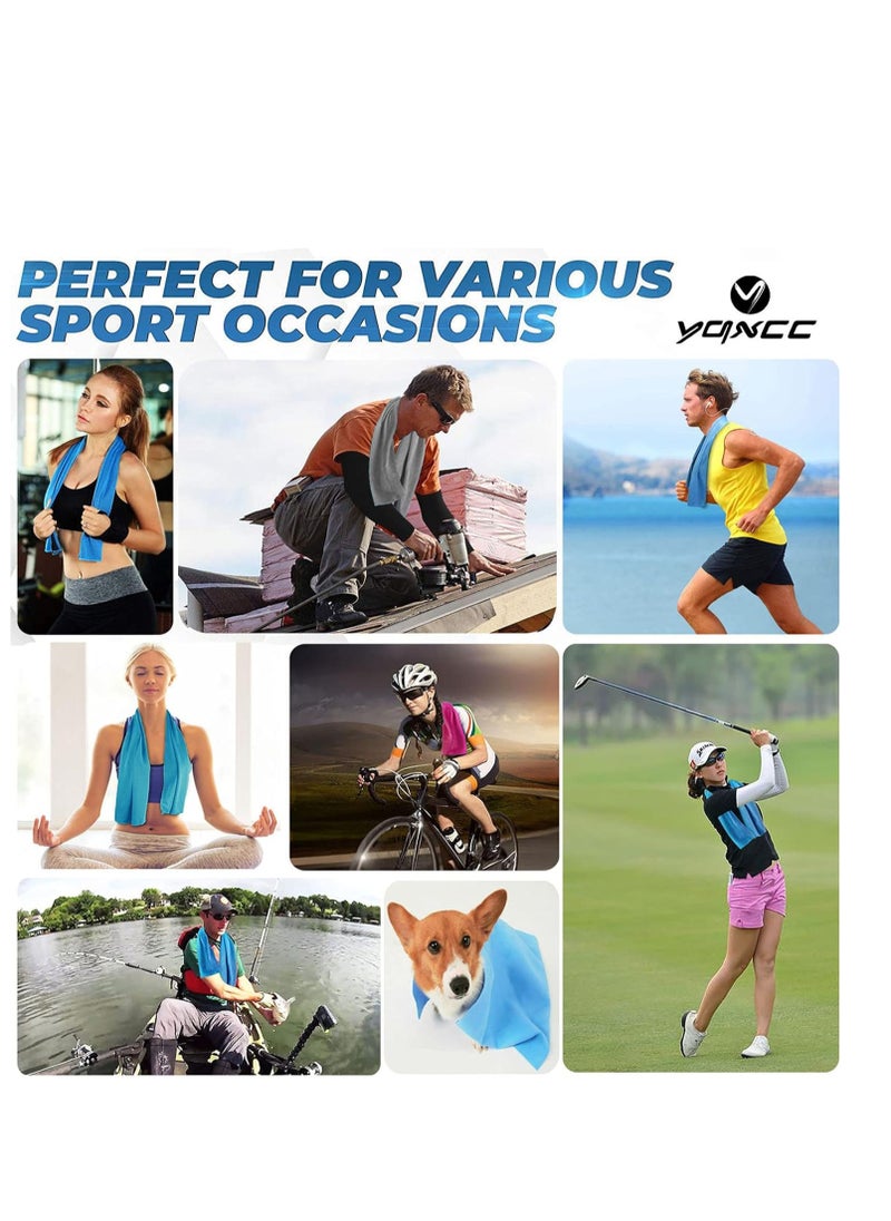 YQXCC 4 Pack Cooling Towel (47"X12") Ice Towel For Neck, Microfiber Cool Towel, Soft Breathable Chilly Towel For Yoga, Sports, Golf, Gym, Camping, Running, Fitness, Workout & More Activities  - Image 4