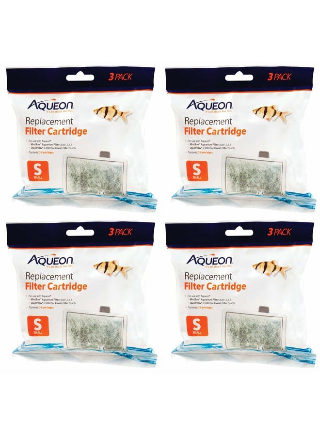 Aqueon Replacement Filter Cartridges QuietFlow MiniBow Small - 4 Packs of 3 - Image 1