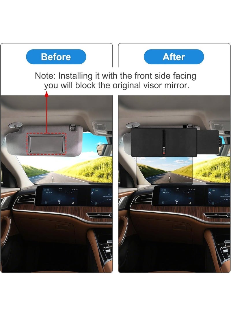 Polarized car sun visor with zipper, upgraded UV400 car sun visor extension, equipped with PC lens and side visors, anti-glare car sun visor, ensuring safe driving, UV filtering/protection. - Image 4