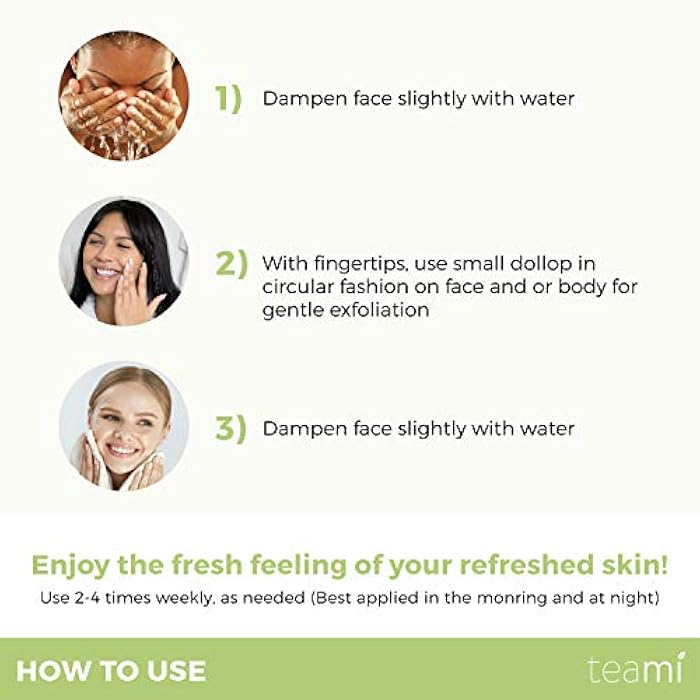 Teami Matcha Green Tea Facial Scrub For Hydrating, Moisturizing, and Exfoliating, Natural Exfoliating Body & Organic Face Exfoliator Sugar Scrub with Lemongrass, Non-Greasy Face Exfoliant - Image 5