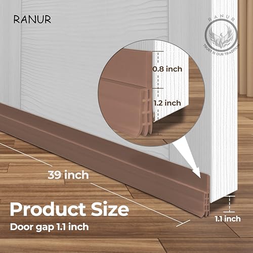 RANUR Silicone Self Adhesive Door Bottom Sealing Strip Guard For Home Door Protector For Home From Dust, Insects, Waterproof, Soundproof Door Seal, Door Air Blocker 1 Meter (1 Meter, Brown) - Image 2