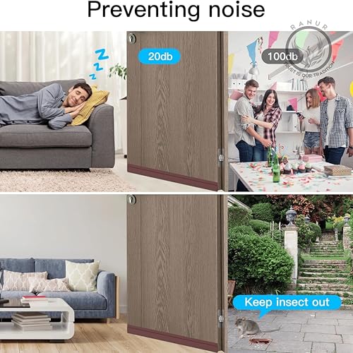 RANUR Silicone Self Adhesive Door Bottom Sealing Strip Guard For Home Door Protector For Home From Dust, Insects, Waterproof, Soundproof Door Seal, Door Air Blocker 1 Meter (1 Meter, Brown) - Image 4