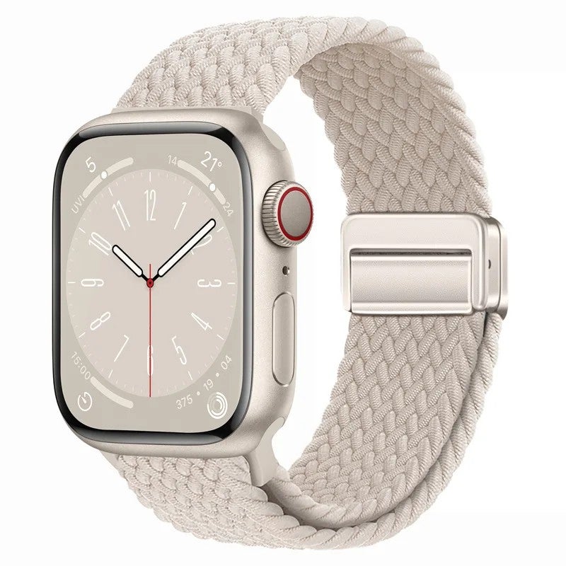 Bluejw New Magnetic Nylon Braided Loop Strap for Apple Watch Series 9 8 – Replace the Watch Strap with Elastic Bracelet & 49mm Metal Buckle Band for Women - Image 1