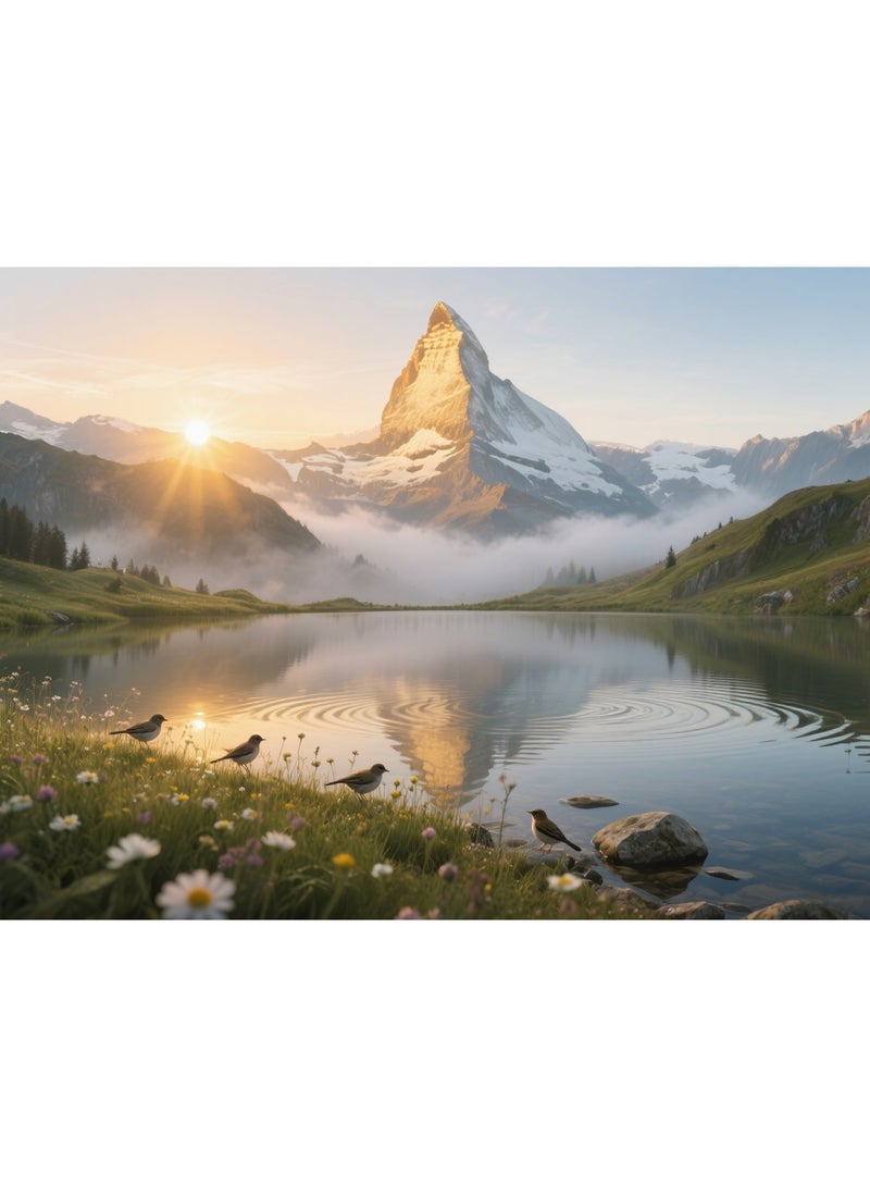 1000 لغز لمناظر شروق الشمس في جبال الألب - أنماط مصممة بشكل إبداعي لتجربة فنية ملونة، مناسبة للبالغين والأطفال - Image 1