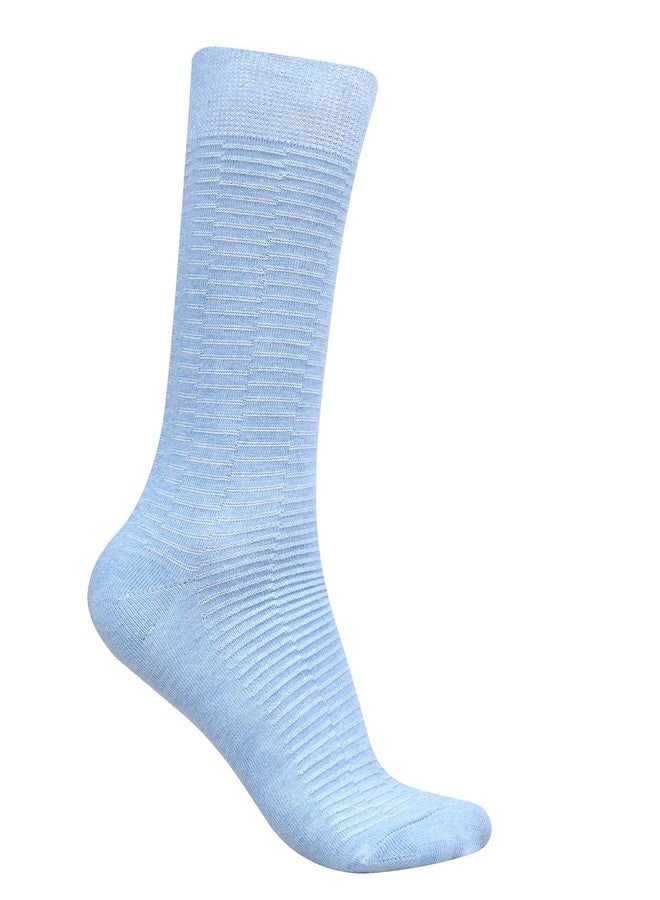 Dollar Formal Patterned Socks Solid Colored Mid Calf Length Business Socks Made with Cotton & Spandex - Combo Pack of 3 - Image 2