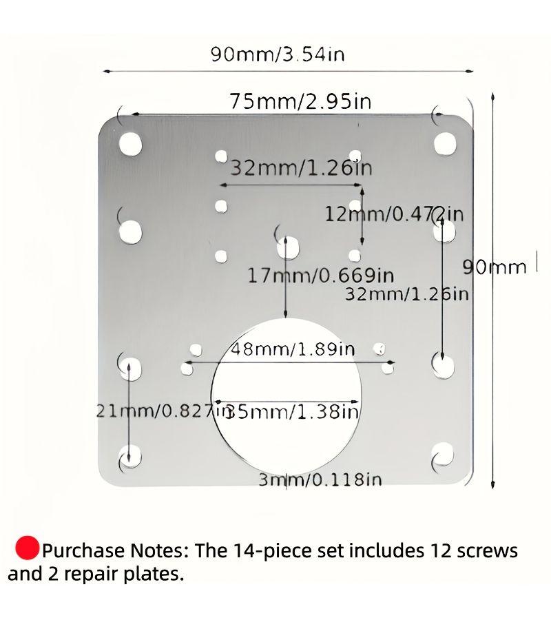 A 14 Piece Cabinet Hinge Repair Plates Set Includes Screws And Fixed Pieces For Reinforcing Cabinet Or Wardrobe Doors Rust Resistant And Corrosion Resistant - Image 2