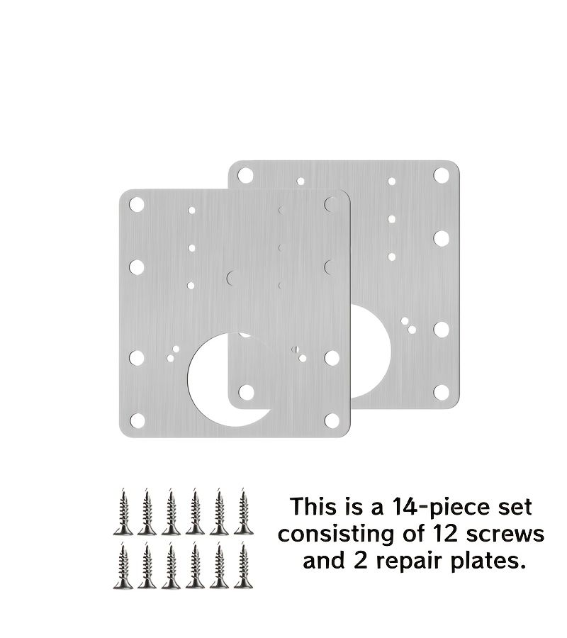 A 14 Piece Cabinet Hinge Repair Plates Set Includes Screws And Fixed Pieces For Reinforcing Cabinet Or Wardrobe Doors Rust Resistant And Corrosion Resistant - Image 3