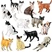 SCAHOW 12PCS Realistic Cat Figurines Plastic Mini Cat Figures Toys Kitten Miniature Toys Cake Topper Easter Eggs Christmas Birthday Gift for Kids Boys Girls - Image 4