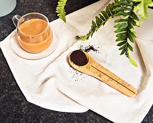 Talisman Designs Laser Etched Beechwood Scoop with Clip | Nature Design | Wood Coffee Spoon |, Cute & Functional Kitchen Tool, | Small Wooden Utensils - Image 5