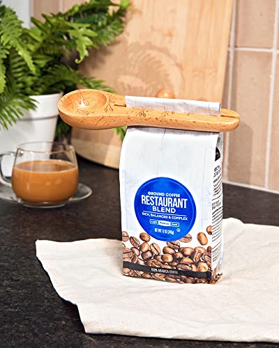 Talisman Designs Laser Etched Beechwood Scoop with Clip | Nature Design | Wood Coffee Spoon |, Cute & Functional Kitchen Tool, | Small Wooden Utensils - Image 3