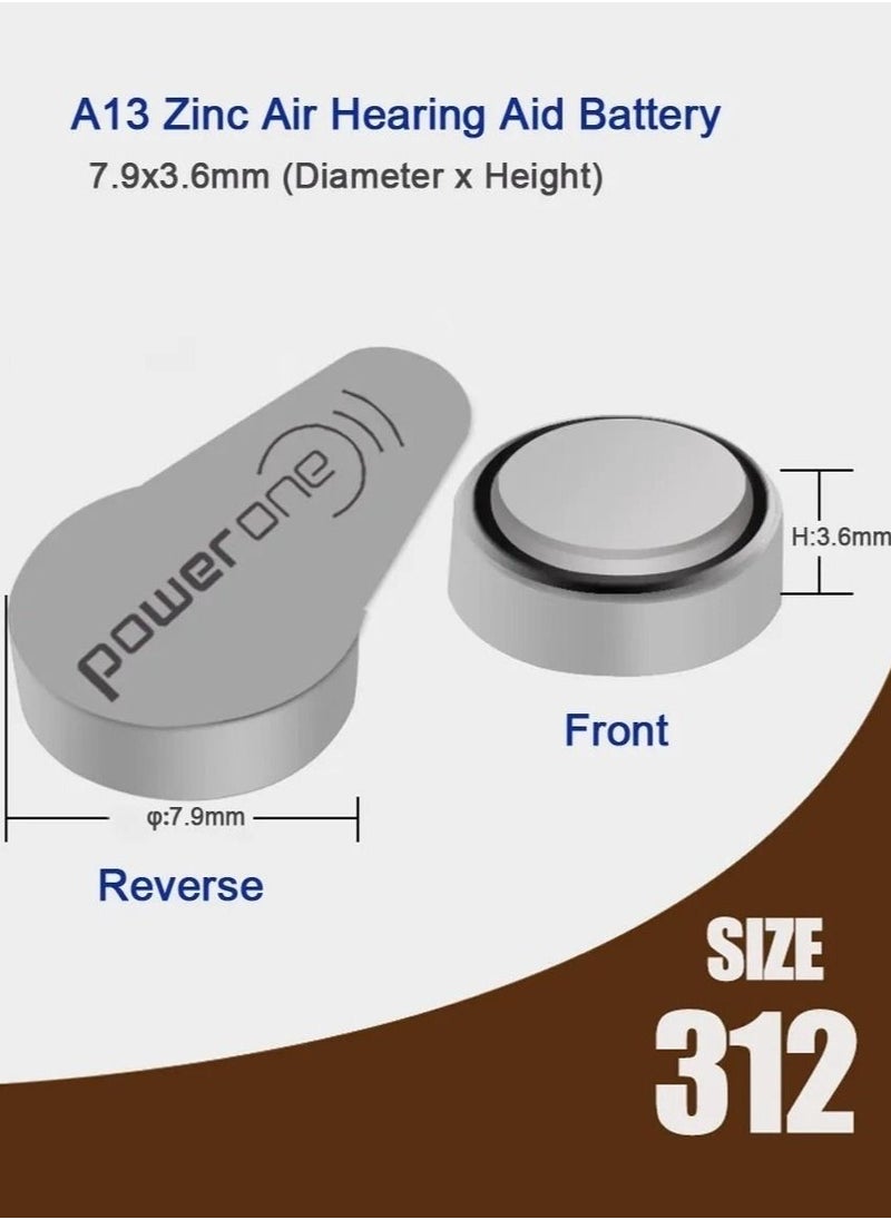 Power One - PowerOne 1.45V Original German High Level Hearing Aid Batteries P312 Pack Of 30 Pieces - Image 1