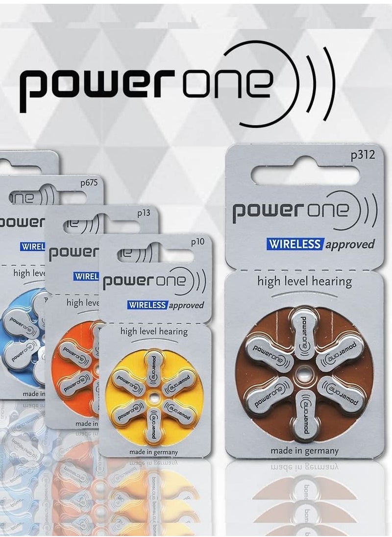 Power One - PowerOne 1.45V Original German High Level Hearing Aid Batteries P312 Pack Of 30 Pieces - Image 1