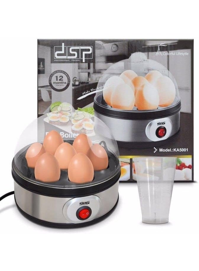 DSB DSP7Q 2-in-1 Egg Steamer and Fryer, 350W. Cooks soft- or medium-soft eggs as desired. Audible alert when eggs are ready. Safe to use. KA5001 - Image 1