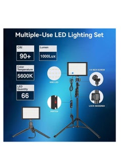 شو وو مصباح فيديو LED بـ 11 درجة سطوع، و4 فلاتر ألوان قابلة للتعتيم للتصوير الفوتوغرافي، وإضاءة مستمرة على سطح الطاولة، وحامل ثلاثي القوائم قابل للتعديل، ومصباح تعبئة محمول بمنفذ USB للتصوير في الاستوديو  - Image 3