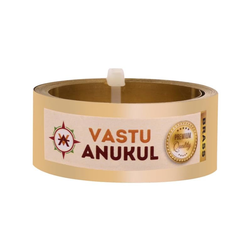 VASTU ANUKUL فاستو أنوكول علاج فاستو بريميوم شرائط فاستو من المعدن النحاسي حجم L 8 أقدام × W1 بوصة 25 مم × 02 مم سمك - Image 1