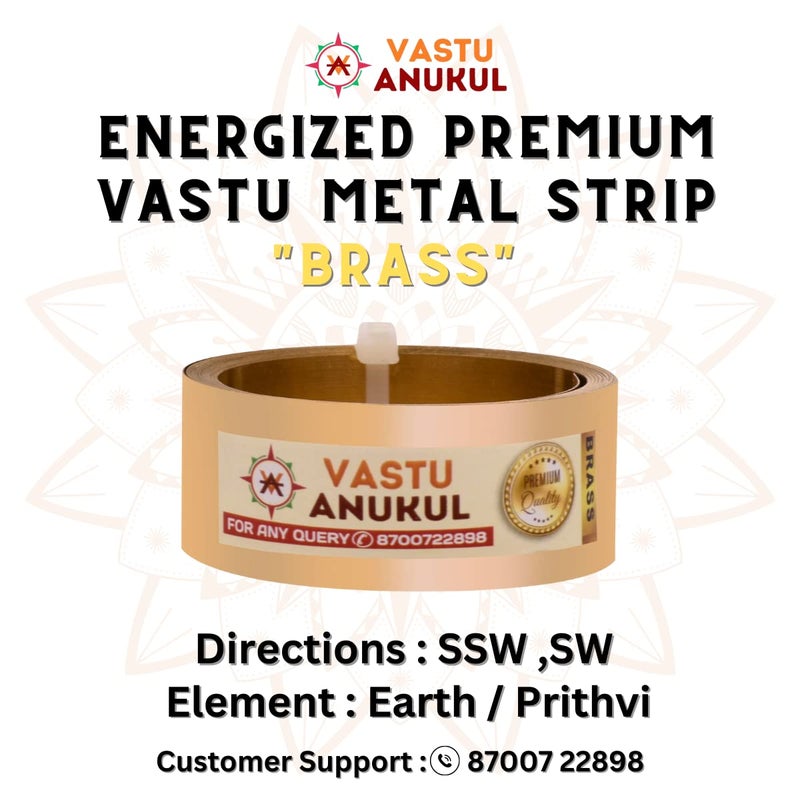 VASTU ANUKUL فاستو أنوكول علاج فاستو بريميوم شرائط فاستو من المعدن النحاسي حجم L 8 أقدام × W1 بوصة 25 مم × 02 مم سمك - Image 3
