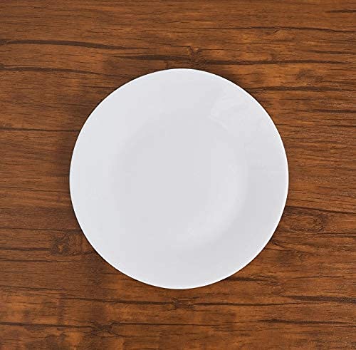 SkyKey Opal Glass Diva Cosmo Quarter Plate Set White 75 Inch Set of 6 Suitable for Every Occasion - Image 1