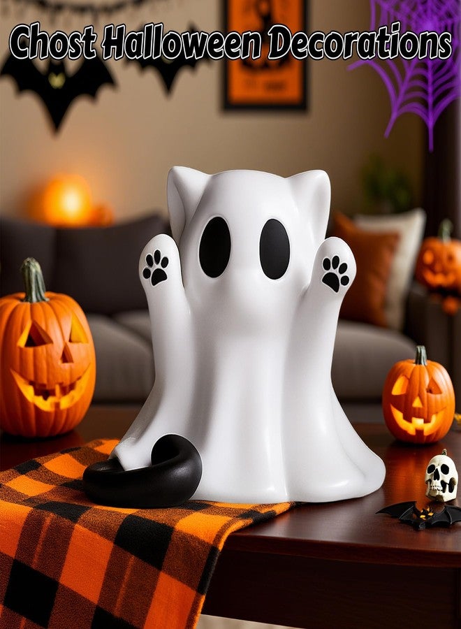 AuraGlaze Halloween Ghost Statue, Cute Cat Ghost Figurines Ghost Desk Decor, Mini Halloween Decoration Statue, for Home and Office Desktop Decor Display Ornaments - Image 4