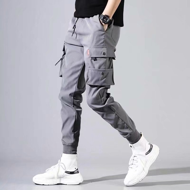 Mens Casual Pants Spring Summer Korean Fashion Gray (no back pocket) 